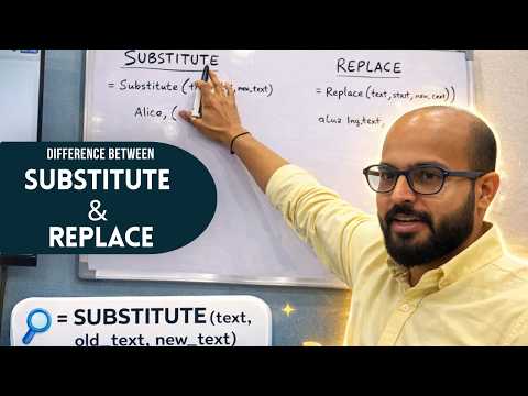 Substitute vs Replace in Excel | Complete Difference Explained by Adityavesh Sir #excel #exceltips