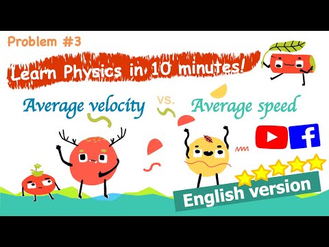 Kinematics-1D | Problem #3 Average velocity vs. Average speed | English Ver. | Physics in 10 mins.