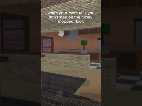 when your mom tells you not to step on the mopped floor 😅|| #fyp #roblox #relatable