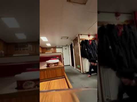 In a ship cabin during a storm