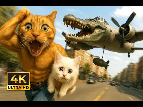😸 KITTEN CHASED BY BOMBARDIRO CROCODILO! 😱 FUNNY CAT COMPILATION 😹 #funny #cat #cutecat #catlovers