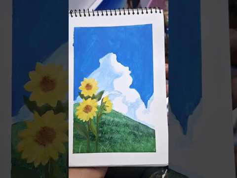 Easy Ghibli Style Flower Scenery Painting Timelapse #art #acrylicscenery #ghibliart #ghiblistudio