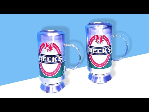 How To Make Amazing footed Cups with handle Using Soda Cans