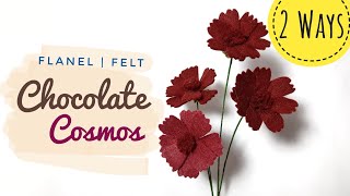 How to Make Chocolate Cosmos Felt Flower in Two Ways | Felt Cosmos Tutorial || Bunga Cosmos Flanel