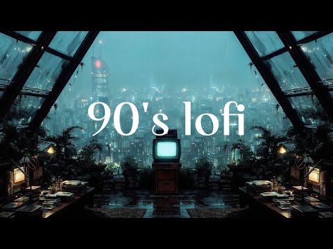 90s Lofi for Relaxation & Focus | Rainy Retro City Ambience