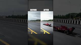before and after  f1 cgi blender breakdown #blender #cgishorts #vfxbreakdown