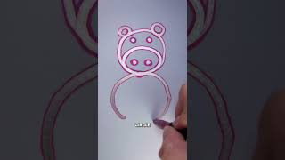 🎨Try This Drawing Hack – Make a Pig the Easy Way!🐷#arttricks #artideas #easyartidea #easydrawing