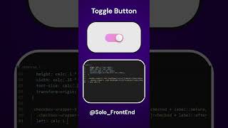 CSS Toggle Button using  #css #css3  #cssanimation #codingskills #animation #shorts