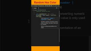 JS tips - Random Hex color  #shorts #javascript #tipsandtricks