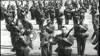 US president Franklin Delano Roosevelt inspects the troops at Camp Jackson  in So...HD Stock Footage