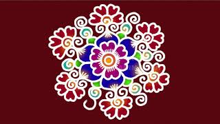 Navratri special rangoli with colors | Easy kolam | Festival rangoli | Rangoli | #trendyanimation |