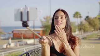 Charming Wink and Kiss: A Gorgeous Woman's Playful Gesture | Relaxing, High-Quality Close-Up Video