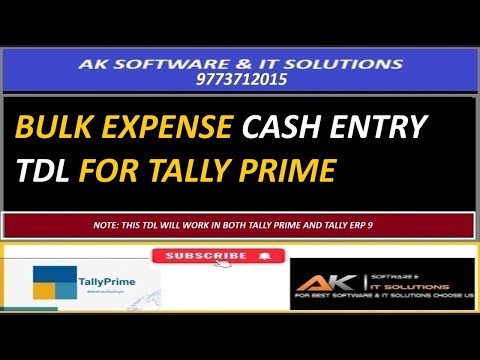 BULK EXPENSE CASH ENTRY TDL FOR TALLY PRIME