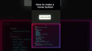 How to make a hover button #shorts #html #css