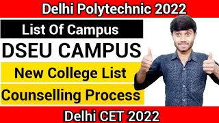 Delhi Polytechnic 2022 : Dseu All Campus List | Dseu Added New College | List Of Clg :Delhi Cet 2022