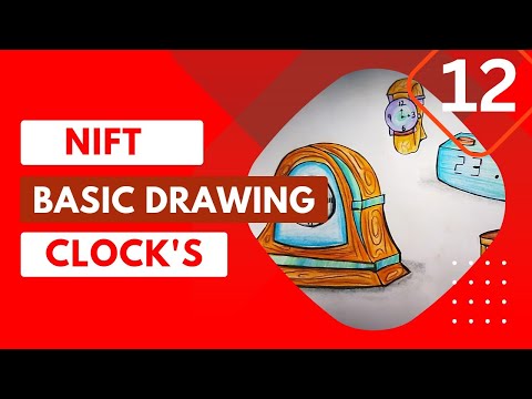 Category drawing part 12 clock or watches study step by step | nift entrence exam preparation #nift