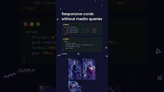 responsive cards without media queries || css grid || #shorts #css3 #grid