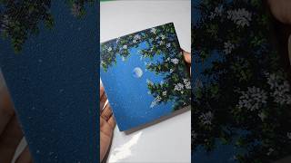 Easy mini canvas painting 😍🤗🎨 #acrylicscenery #easytutorial #artshorts