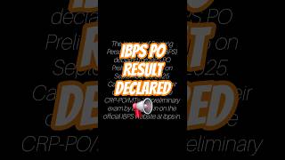 IBPS PO Result Out!!#govtjobs#bankerslife#bankresult#result#bankexam#job#bankingexam#ibps#ibpspo