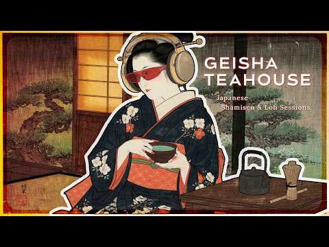 Geisha Teahouse 🏮🎌 Shamisen & Lofi Music for Study, Focus & Relaxation | Japanese Ambience
