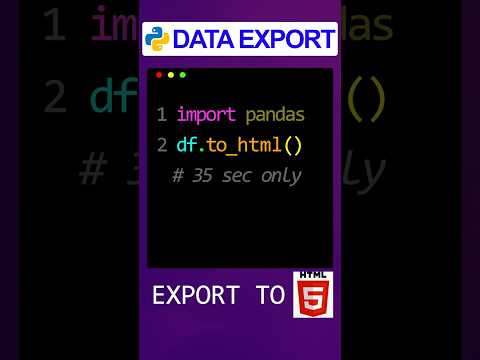 Pandas Python export to HTML #coding #python