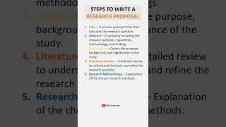 Steps to Write a Research Proposal #researchproposal #research