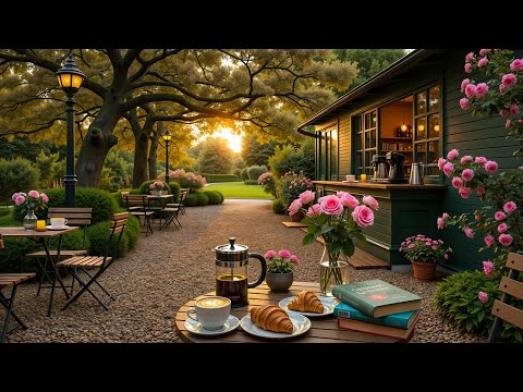 Soft Jazz & Bossa Nova Music in a Garden Café ☕ | Morning Coffee Shop Ambience to Uplift Your Day