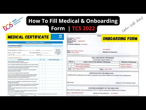 How to fill TCS onboarding form 2022 | how to make TCS Medical Certificate 2022