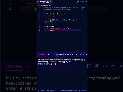 Extracting all palindrome words from a string | Python | Speed Codes. #python