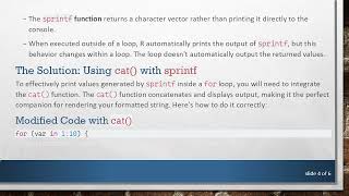 Mastering the sprintf Function and for Loop in R Programming