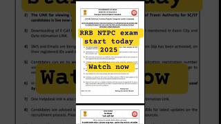 RRB NTPC exam start today 2025 #jammutoday#governmentjob #jobsearch#rrbntpcexam #govtjob#sarkariexam
