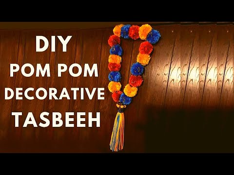 DIY Yarn Pom-Pom tasbih DECOR Tutorial