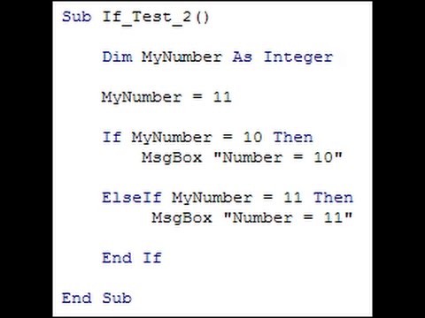 If then else statement in Excel vba