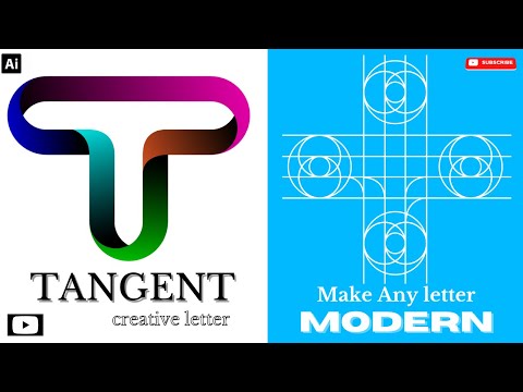 Modern 3D Tangent Logo Design in Adobe Illustrator Tutorials for beginner and advanced 🎨