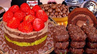 ASMR DUBAI CHOCOLATE CAKE MALTESERS NUTELLA DESSERT MUKBANG 두바이 초콜릿 먹방 ドバイチョコレート 咀嚼音 EATING SOUNDS