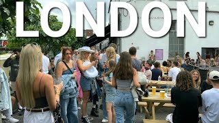 🇬🇧🍺🍻 EAST LONDON WALK, HACKNEY WICK ON SATURDAY AFTERNOON, PARTY VIBES AND CANAL WALK, 4K HDR