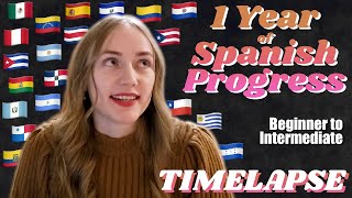Learning Spanish for 1 Year (Timelapse) ✨ Progress Videos ✨ Beginner (A1) to Upper-Intermediate (B2)