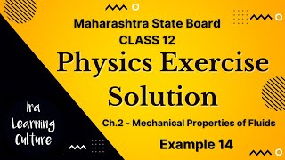 Class 12 Physics MH - State Board Solutions | Example 14 | Ch. 2 - Mechanical Properties of Fluid