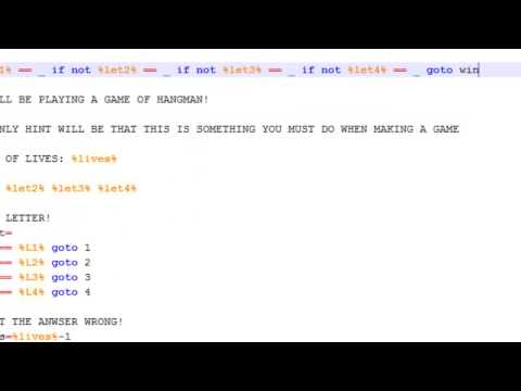 Batch Tutorial: How to Improve your Batch Hangman