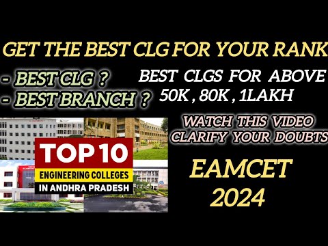 Check the best clg for your rank  || clgs above 50k,80k,1 Lakh ranks || Choose the best clg & branch