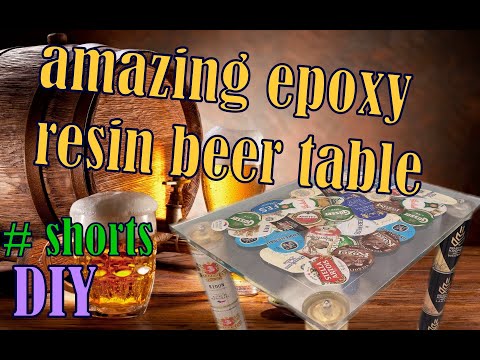 OMG amazing beer table made of epoxy resin and DIY beer cans / RESIN ART #shorts