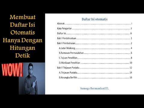 🔴 Cara Membuat daftar Isi Otomatis Di microsoft Word