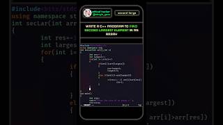 Second Largest Element in an Array #array #nonightgams #arraysworld #largest #coding #codesnippet