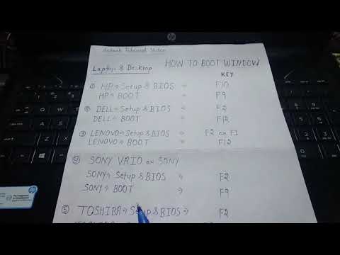 Boot Bios option HP Dell All Brand Key