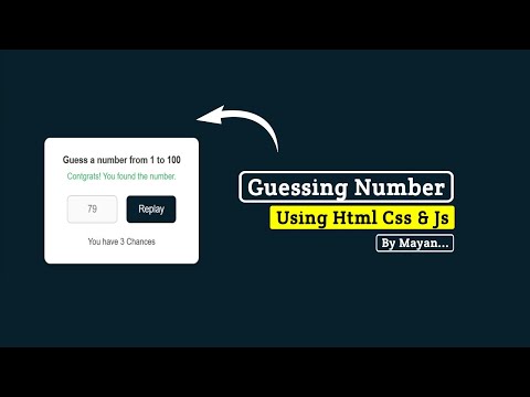 Number Guessing Game Using HTML, CSS & JavaScript | MayanCoders