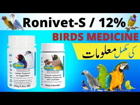 ہر قسم کے پرندوں میں منہ اور خوراک کی نالی میں پیدا ہونے والی بیماریوں کا علاج | RONIVET-S OR 12%