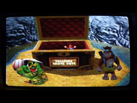 Banjo Kazooie Treasure Trove Cove officially captured on a CRT and Nintendo 64