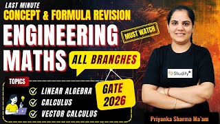 🔥All Concepts & Formula Revision-GATE | Engineering Maths-1 | All Branches | Priyanka Sharma Ma’am