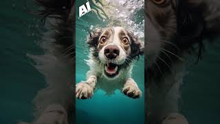 SWIMMING DOGS IN WATER #dogs #doglovers #swimmingdog #underwater #pictures #ai #ailovers #aimasters