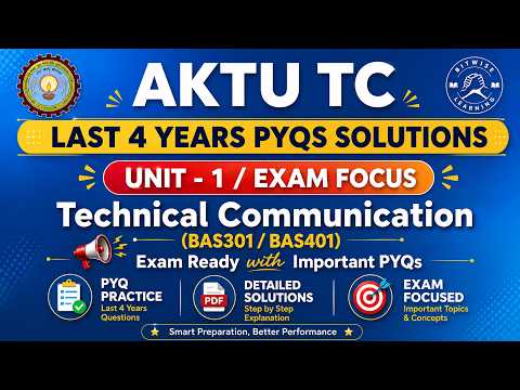 TC Unit 1 PYQs Solutions | Last 4 Years AKTU Questions Solved | One Shot Revision | Bitwise Learning